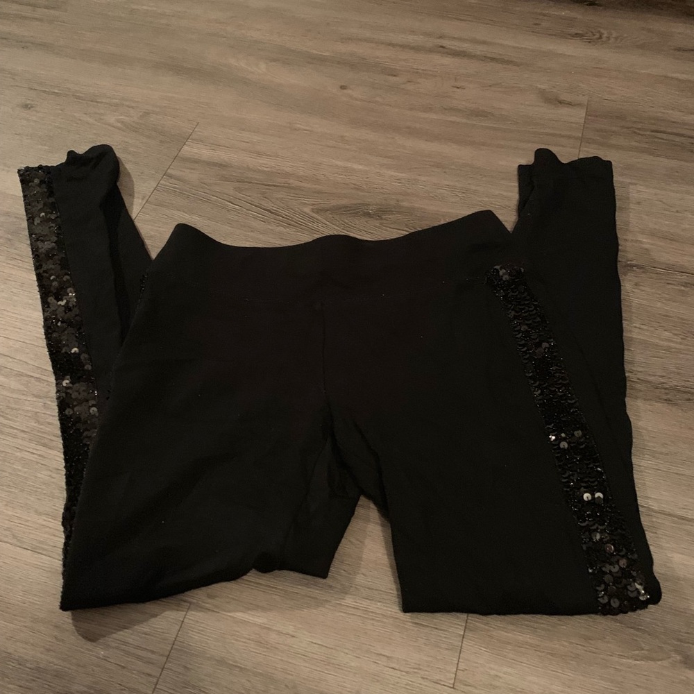 International Concepts black sequined leggings